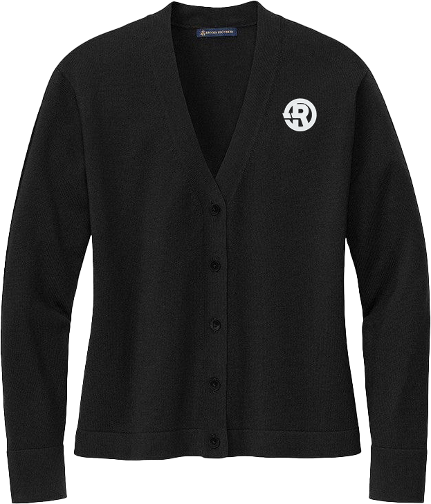 Brooks Brothers - Women's Cotton Stretch Cardigan Sweater in Black with White RAWSO logo