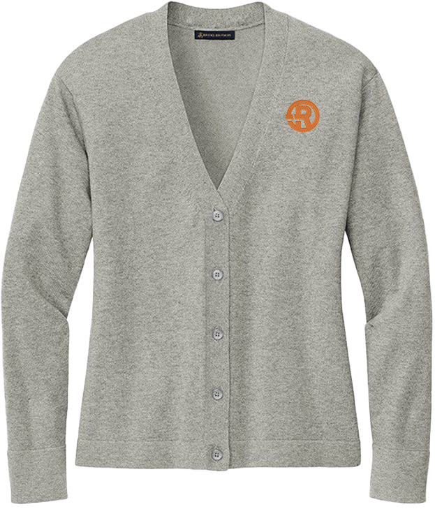 Brooks Brothers - Women's Cotton Stretch Cardigan Sweater in Grey with Orange RAWSO logo