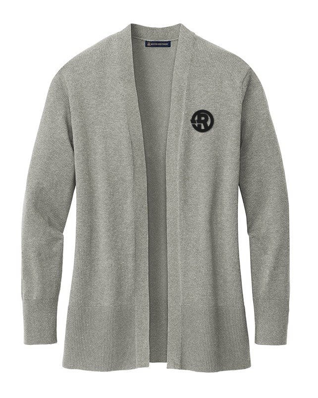 Brooks Brothers - Women's Cotton Stretch Long Cardigan Sweater in Grey with Black RAWSO logo