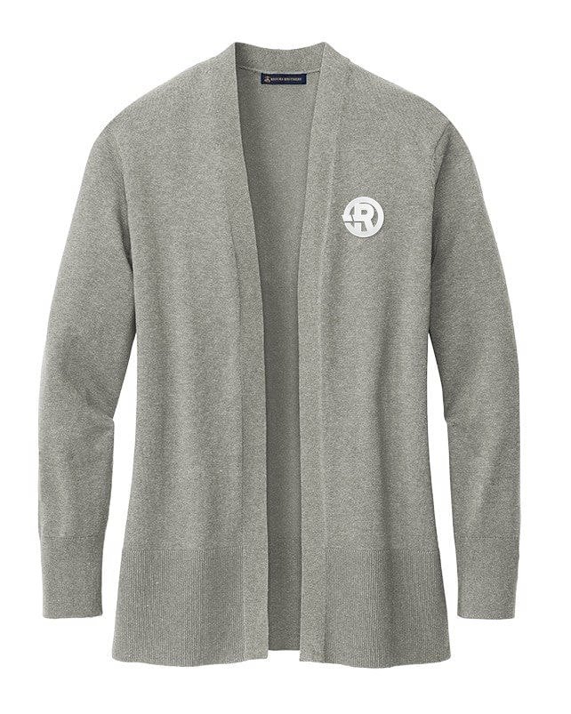 Brooks Brothers - Women's Cotton Stretch Long Cardigan Sweater in Grey with White RAWSO logo