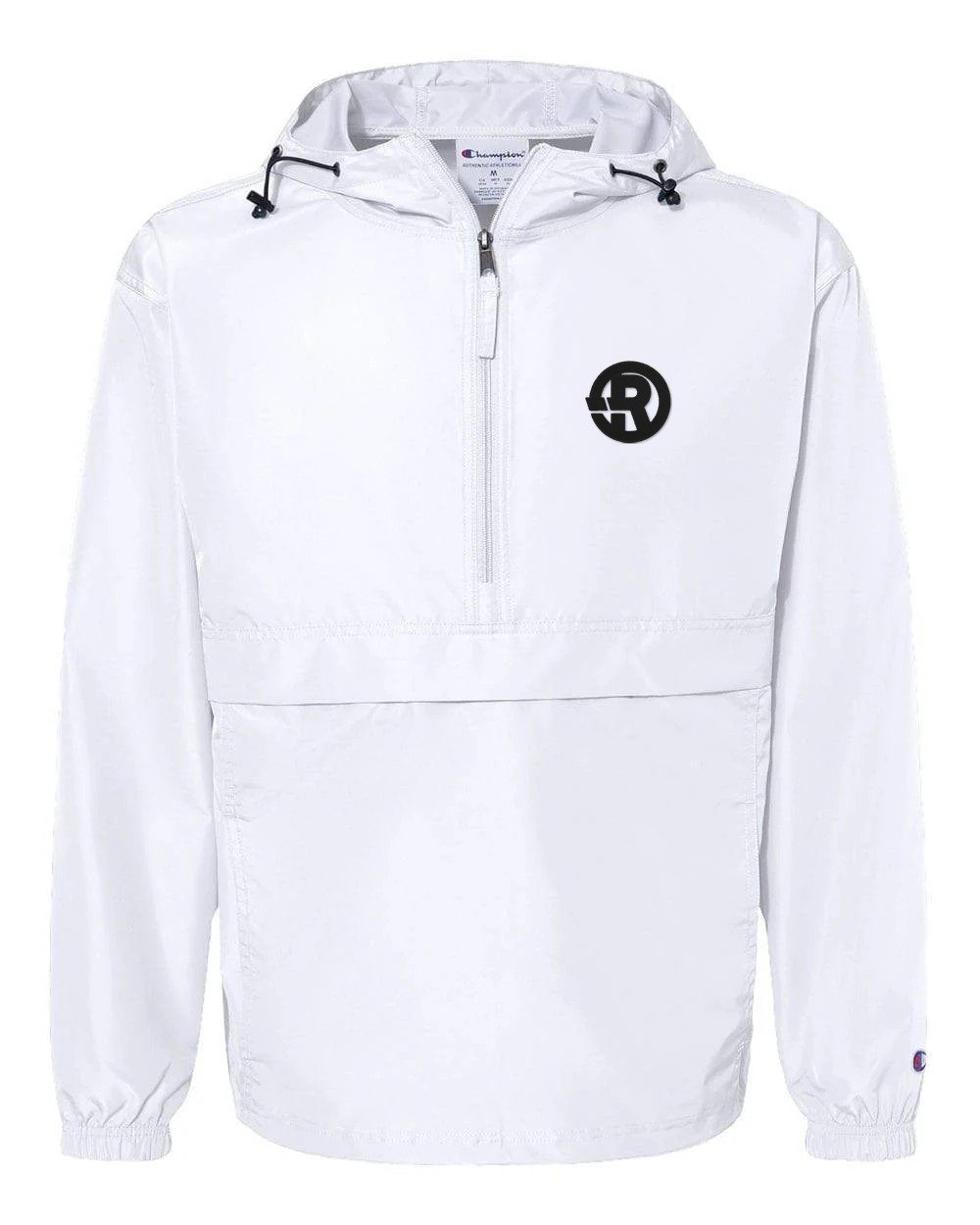 Champion - Packable Quarter-Zip Jacket in White with Black RAWSO logo