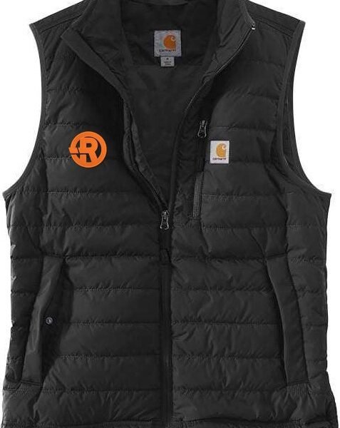 Carhartt - Men's Gilliam Relaxed Fit Vest in Black with Orange RAWSO logo