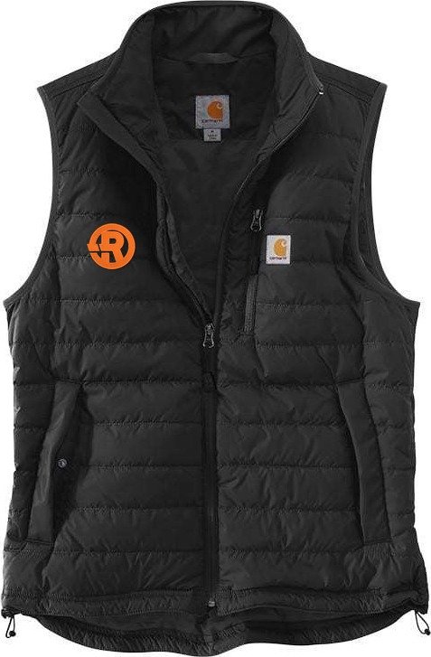 Carhartt - Men's Gilliam Relaxed Fit Vest in Black with Orange RAWSO logo