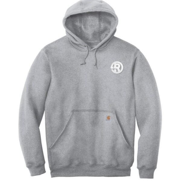 Carhartt - Men's Midweight Loose Fit Hooded Sweatshirt in Heather Grey with White RAWSO logo