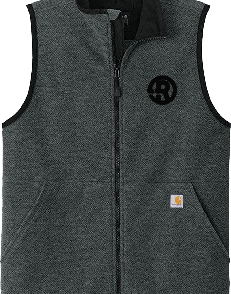 Carhartt - Men's Textured Fleece Vest in Carbon Heather with Black RAWSO logo