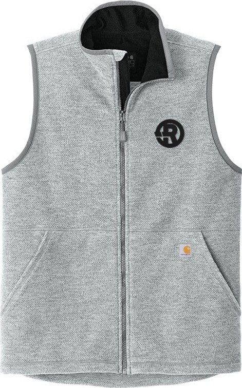 Carhartt - Men's Textured Fleece Vest in Grey with Black RAWSO logo