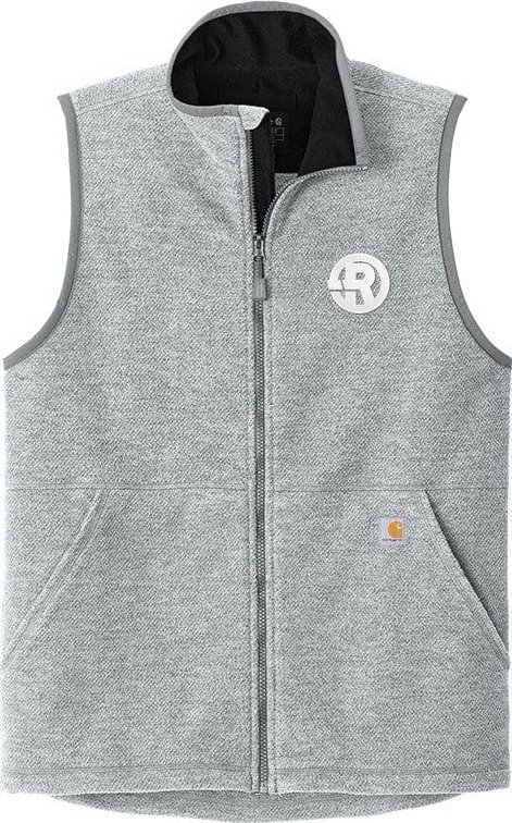 Carhartt - Men's Textured Fleece Vest in Grey with White RAWSO logo