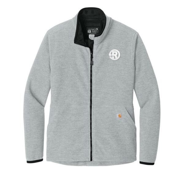 Carhartt - Women's Textured Full-Zip Fleece Jacket in Heather Grey with White RAWSO logo