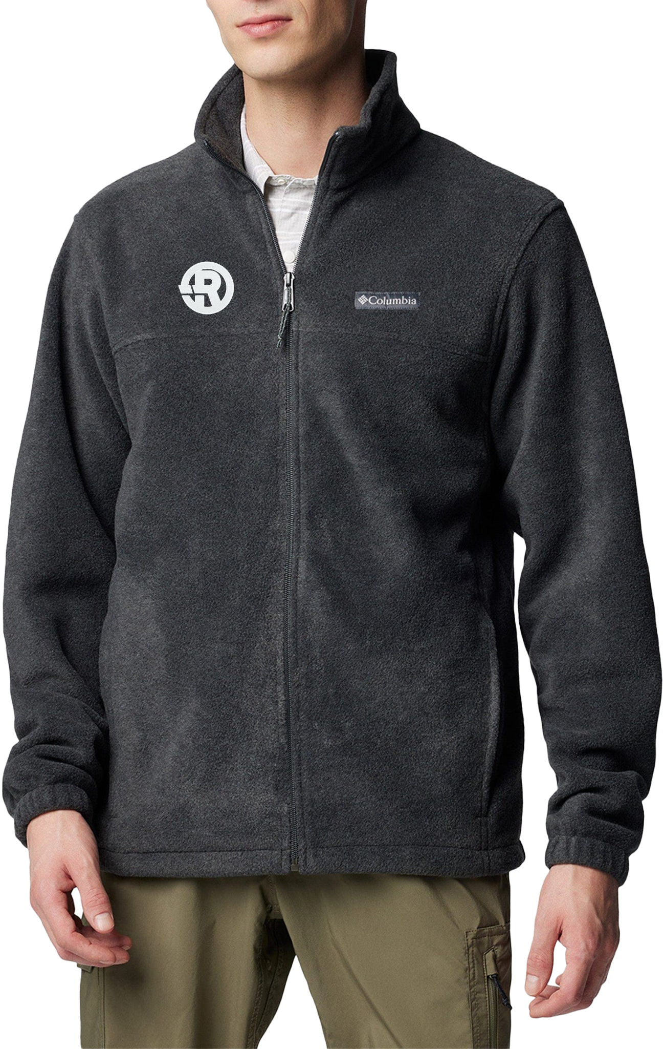 Columbia - Men's Full-Zip Steens Mountain™ Fleece Jacket in Charcoal with White RAWSO logo