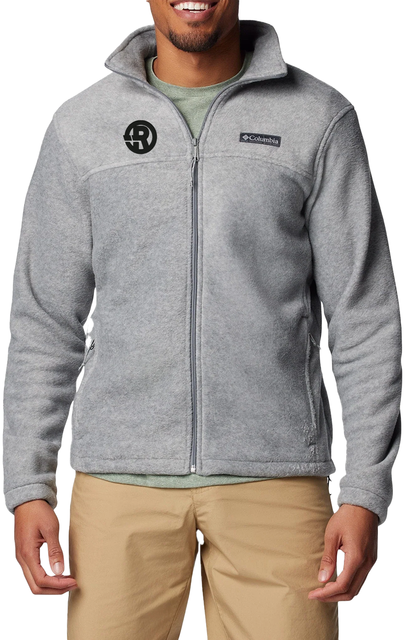 Columbia - Men's Full-Zip Steens Mountain™ Fleece Jacket in Grey with Black RAWSO logo