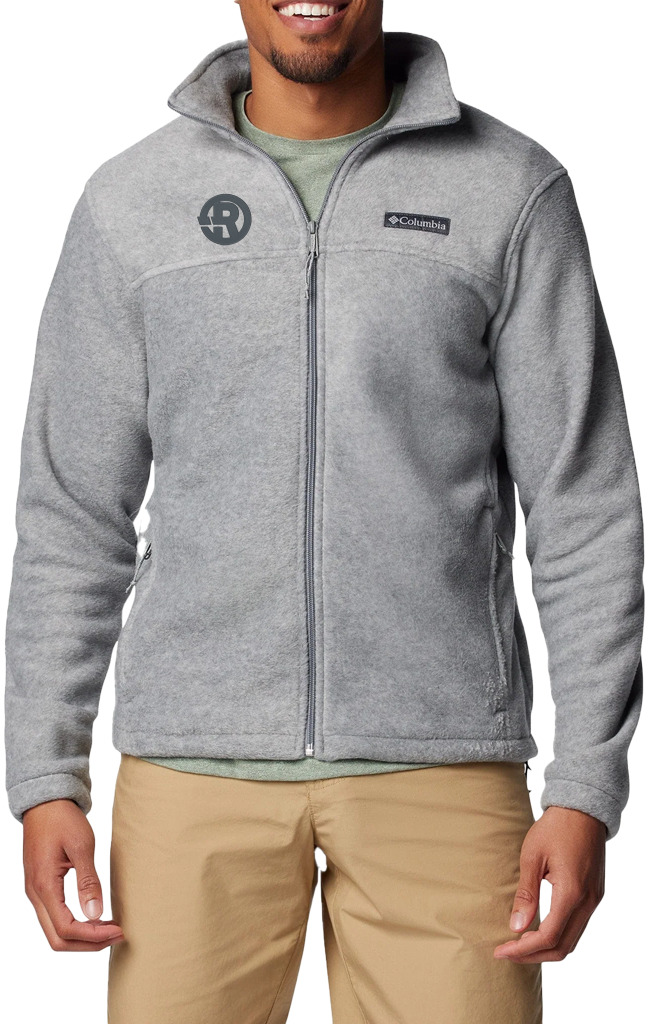 Columbia - Men's Full-Zip Steens Mountain™ Fleece Jacket in Grey with Grey RAWSO logo