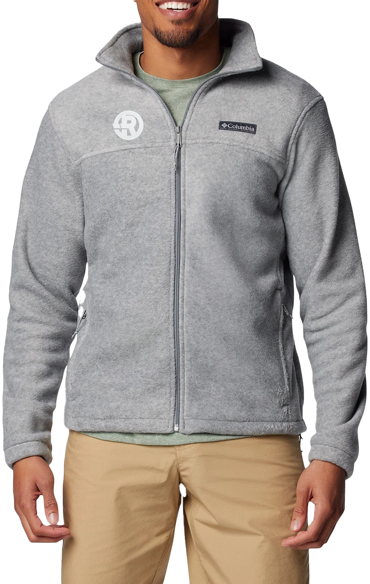 Columbia - Men's Full-Zip Steens Mountain™ Fleece Jacket in Grey with White RAWSO logo
