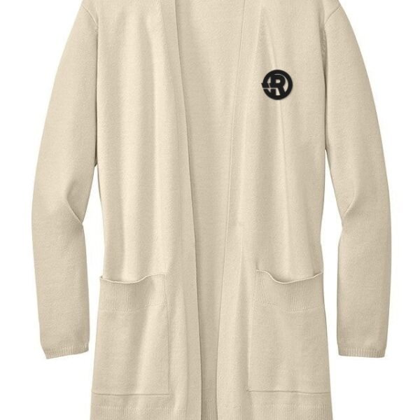 Mercer+Mettle - Women's Open-Front Cardigan Sweater in Birch with Black RAWSO logo