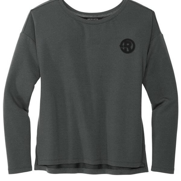 Mercer+Mettle - Women's Stretch Drop Shoulder Pullover in Anchor Grey with Black RAWSO logo
