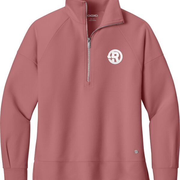 OGIO - Women's Luuma 1/2-Zip Fleece in Pink with White RAWSO logo