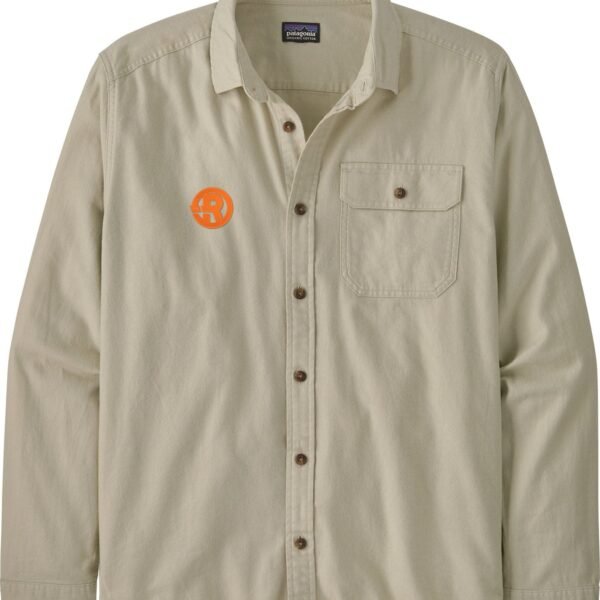 Patagonia - Lightweight Fjord Flannel Shirt in Pelican with Orange RAWSO logo