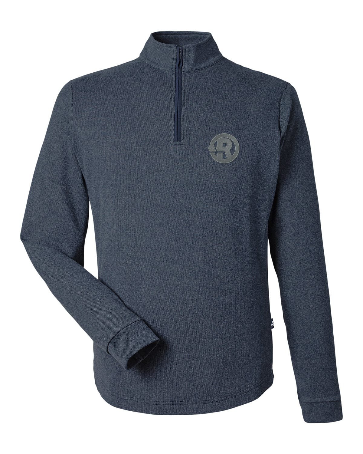 Swannies Golf - Men's Emery Quarter-Zip in Blue with Grey RAWSO logo