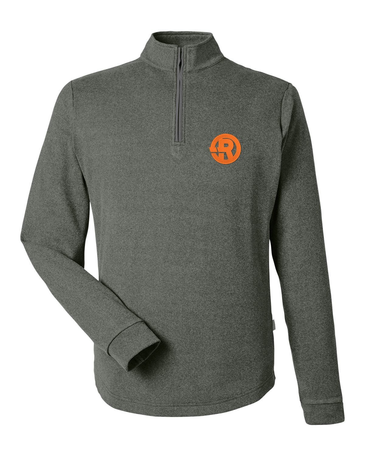 Swannies Golf - Men's Emery Quarter-Zip in Grey with Orange RAWSO logo
