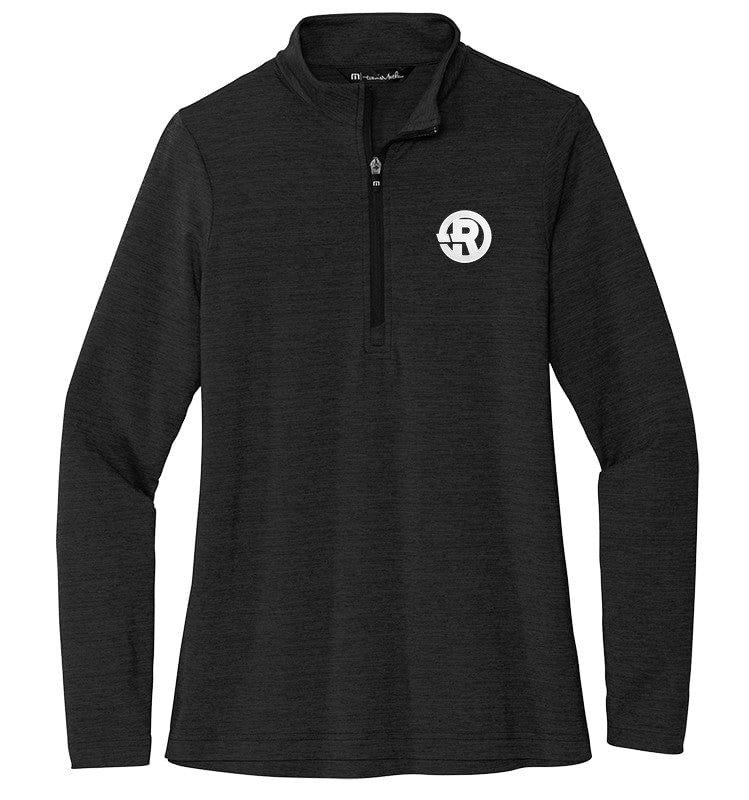 TravisMathew - Women's Crestview 1/4-Zip in Black with White RAWSO logo