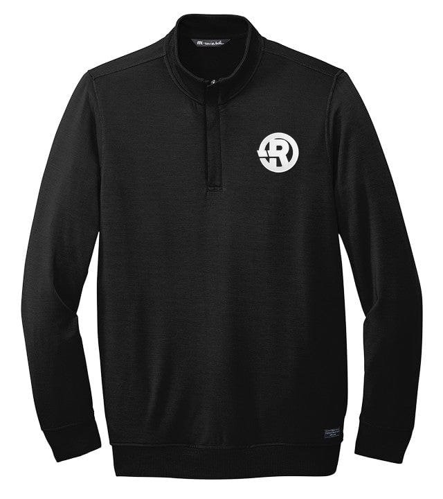 TravisMathew - Men's Newport 1/4-Zip Fleece in Black with White RAWSO logo