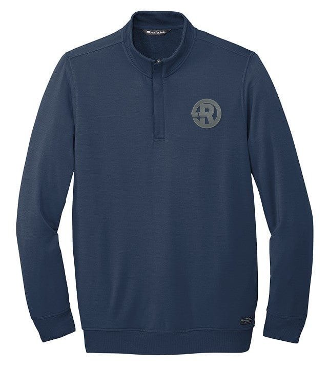 TravisMathew - Men's Newport 1/4-Zip Fleece in Blue Nights with Grey RAWSO logo
