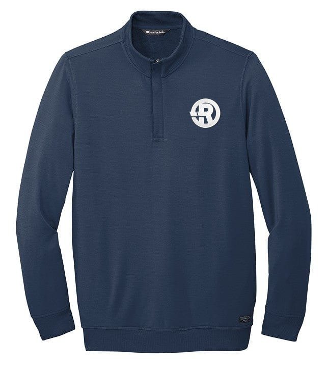TravisMathew - Men's Newport 1/4-Zip Fleece in Blue Nights with White RAWSO logo