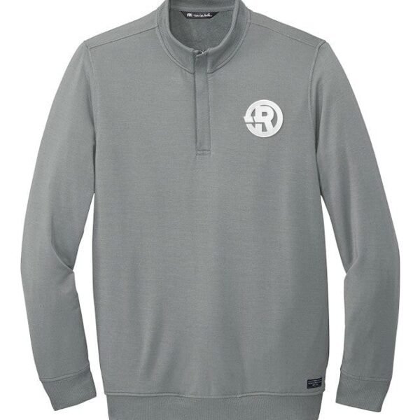 TravisMathew - Men's Newport 1/4-Zip Fleece in Grey with White RAWSO logo