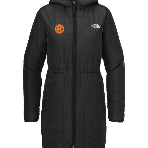 The North Face - Women's Iron Drift Quilted Hooded Parka in Black with Orange RAWSO logo